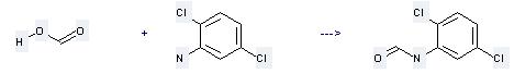 2,5-Dichloroaniline can react with formic acid to get formic acid-(2,5-dichloro-anilide). 